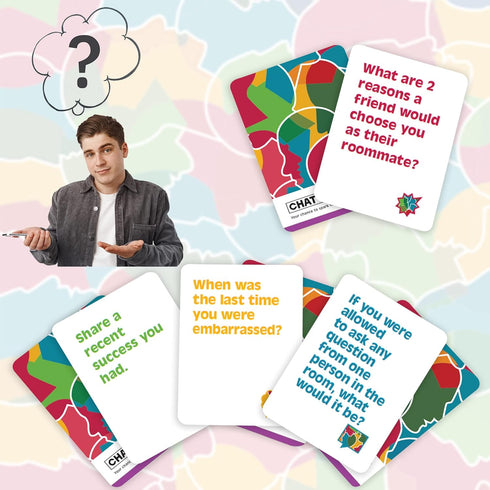 ChatterChance Conversation Starter for Teens, Fun Games with Question Cards for Connection & Understanding