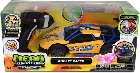Mean Machines Rocket Racer 2.4GHz RC Rally Car with LED & Smoke Effects, Colors Will Vary