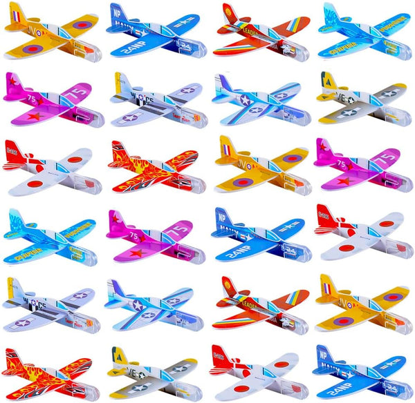 50 Pcs Foam Gliders Planes Toys - Paper Airplane Party Favors, Outdoor Flying Toys, Bulk for Classroom Prizes