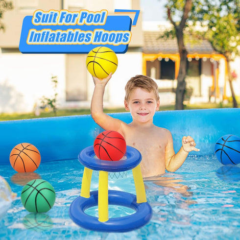 6 Inch Mini Basketballs, 6 Pack for Toddlers Kids Teenagers, Durable PVC Basketball Set with Pump for Pool