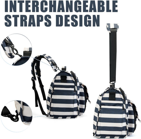 Backpack, ALLCAMP Diaper Waterproof Large Capacity Baby Bag, Multi-Function Nappy Bag with Stroller Hooks, Convertible