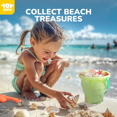 TOY Life Beach Toys for Toddlers Age 3-5, Sandbox Building Sets with Dump Truck, Sand Bucket, Waterproof Mesh Bag