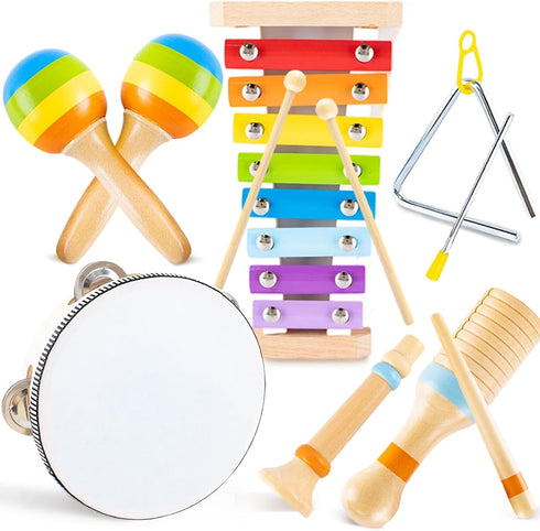 Montessori Toys for 1 2 Year Old, Wooden Musical Instruments for Toddlers