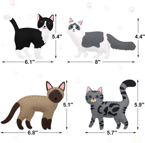 7 8 9 10 11 12 Set 12PCS CiyvoLyeen Cat Sewing Kit for Kids Ages Kitten Plush Toys Arts & Crafts for Beginners, Learn