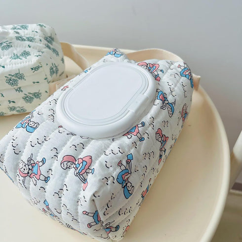 Xinsheinelry Baby Dispenser Quilted Wipe Holder Case Printed Pattern Box Keep Wet Wipe Container