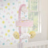 NoJo Happy Days Pink, Yellow and White Plush Sun and Clouds Musical Mobile