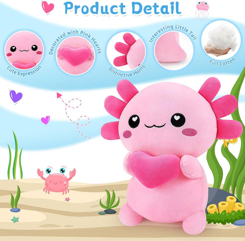 Toys,14 Achwishap Axolotl Plush,Axolotl Stuffed Animal Plush Salamander Plushie,Cute Plushies Soft Newt Plushy Kawaii