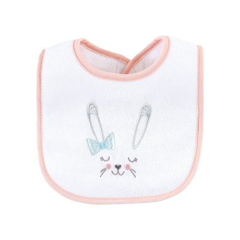 Hudson Baby Unisex Cotton Terry Drooler Bibs - Bunny Design, One Size