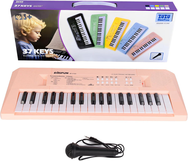 ZuzuBlooploo Kids Piano Keyboard, 37 Keys Portable Music Keyboard Early Learning Educational Electronic
