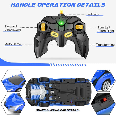 5-7, 4 3 4 5 6 7 8 10 12 Dolanus Remote Control Car - Transform Robot RC Cars, Toys for Ages Kids Toys, Year Old Boy
