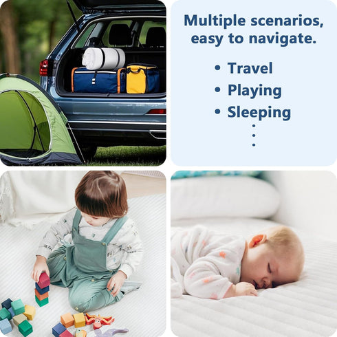 Pack 38x26 inch and Play Mattress Portable Crib Mattress for Travel, Memory High Density Foam for Toddle Baby, Dual
