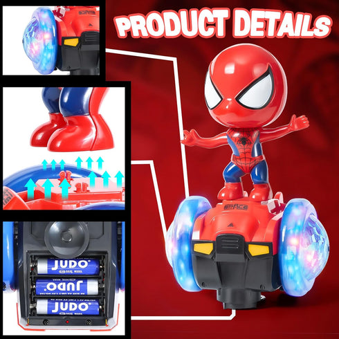 Dancing Spider Robot Toys, Spin Interactive Toy Car with Colorful Flashing Lights & Music