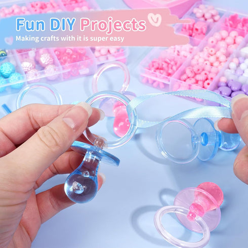 36 2.5'' Pieces Acrylic Pacifiers for Baby Shower Games Boy Girl, Baby Shower Pacifiers, Bulk Pacifier for Hunt Games