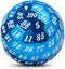 DNDND Blue D100 Dice Set - Single Metal 100 Sided Die with Case and Velvet Pouch for Table Games