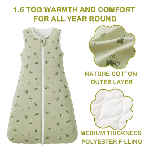 Nivolltha 1.5 100% 3-6 Super Soft TOG Sleep Sack, Organic Cotton All Season Warm Baby Wearable Blanket for Months