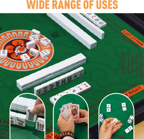 SiDreea 32.432.4 Inch Mahjong Mat, Noise Reduction Anti-Slip Mahjong Mat for Table, Mahjong Table Mat for Poker, Card