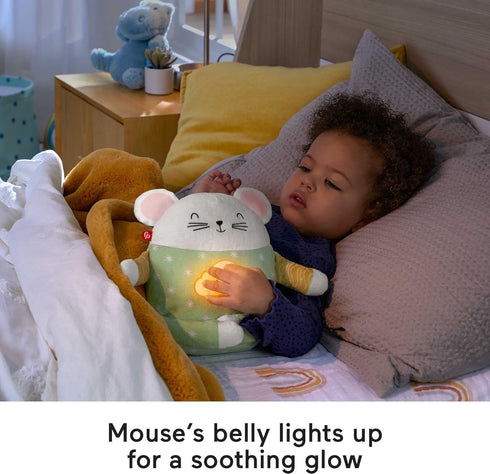 Fisher-Price Toddler Toy - Meditation Mouse Plush Sound Machine with Music and Light for Preschool Kids Ages 2+