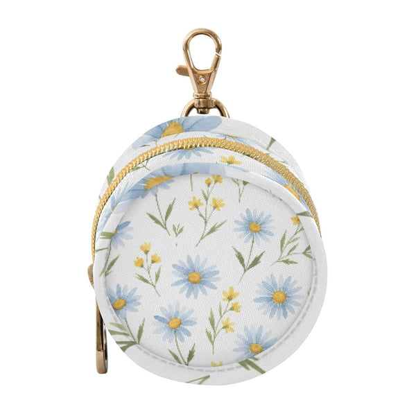 PYBUG Daisy Round Pacifier Storage Case, Polyester & TPU Lined with Hook Buckle,
