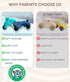3+ 5 Pack Set Silicone Toy Cars for Kids Ages Soft, Safe Non-Toxic Silicone Cars with Smooth Rolling Wheels, Quiet