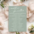 Bridal Shower Games Cards, 25Pcs Prefilled Engagement Party Games for Guests, Minimalist Green Wedding Supplies - C19