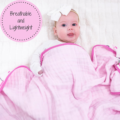 100% 47 47 Inches, 6 Cozy LollyBanks Muslin Baby Blanket, Cotton Baby Quilt for Girls, Large x Layers Soft