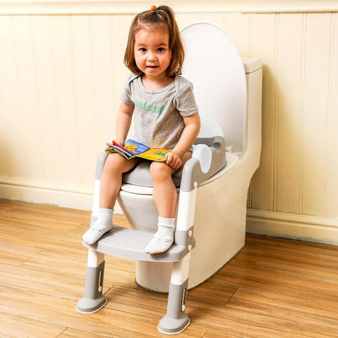 Potty Training Seat with Step Stool Ladder for Kids and Toddler,Wiifo Sturdy Potty Ladder with Soft Padded Cushion