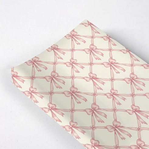 KuphiL10C Cute Bows Flowers Pattern Baby Changing Pad Cover, Unisex Bows Nursery Diaper