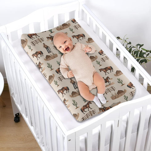 Horse Baby Changing Pad Cover Infant Newborn Diaper Table Change Mat Sheets Cover Changing Table Covers for Boys