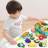 Cutting Play Food Toys for Kids, Pretend Kitchen Accessories, Fake Fruits/Vegetables Set with Storage Basket,
