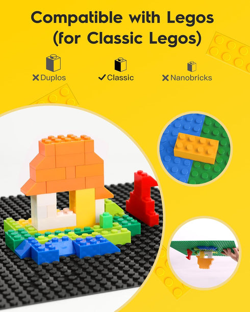 2 Pack 10" 10" Pokiiulk Classic Baseplates Building Plates, x Building Bases Compatible with All Major Brands, Classic