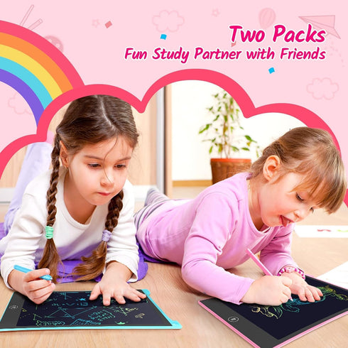 TECJOE 2 Pack LCD Writing Tablet - 10 Inch Colorful Doodle Board for Kids Learning Toys