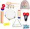 Boxiki kids Musical Instruments Set, 16 PCS - Toddler Educational & Musical Percussion with Tambourine, Maracas & More