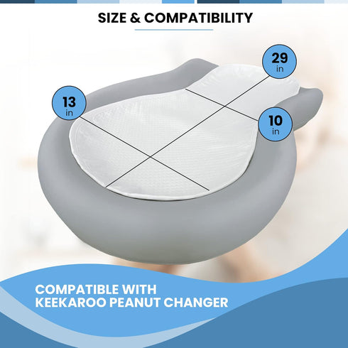 3 Pack Changing Pad Liner, Fits in Peanut Shaped Changing Pads, Super Soft Peanut Changer Liners are Warm On a Baby's