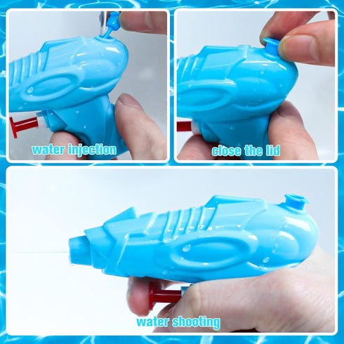 Threan 100 Pack Mini Water Guns - Colorful Plastic Squirt Pistols for Kids and Adults, Summer Pool Party Favors
