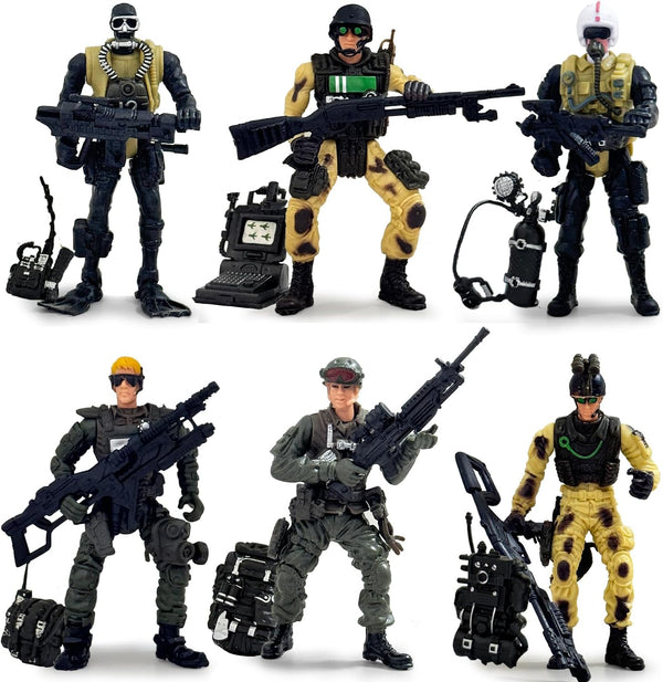Baimiby Army Men Action Figure, Soldiers Toy for Boys Age 4-7, 6 Pcs