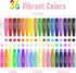 36 120 30 JUPITEARTH Colors Tempera Paint Sticks with PDF Coloring Pages and Stickers, Quick Drying, Smooth, Non-Toxic