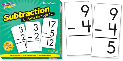 Trend Enterprises Subtraction All Facts Through 12 Skill Drill Flash Cards, 169 Cards Included