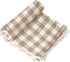 Set 47" Tummy 6" MON AMI Gingham Bear-Swaddles & Rattle Gift Soft Cotton Muslin Blanket for Newborns, Time, Sunshield