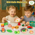 59PCS Set LovesTown Play Kitchen Accessories with Basket, Pink Pretend Play Food for Kids with Pots Pans Tableware