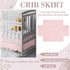 Hahafelt 28"x 52" 14" 4-Sided Pink Scalloped Crib Skirt with Drop Pleated Dust Ruffle with Split Corners for Baby Boys