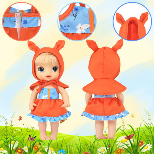 9 Sets 10-12 Inch Dolls,12 Inch Set ECORELF Alive Baby Doll Clothes, Doll Clothes for Girl Baby Doll Dress Outfits