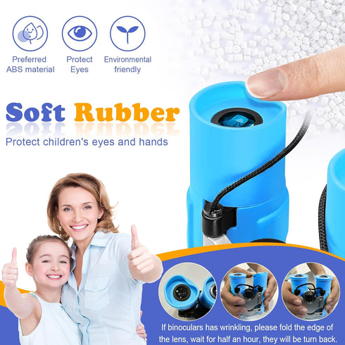Obuby Real Binoculars for Kids - Gifts for 3-12 Years Boys Girls, 8x21 High-Resolution Compact Toy Binocular