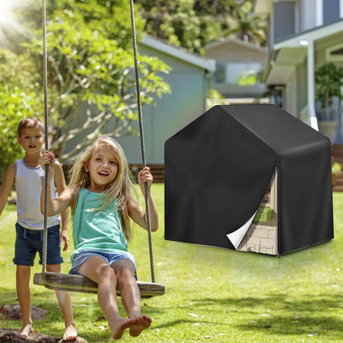 MRWiZMS 420D 48" 67" 64" Playhouse Cover, Oxford Outdoor Playhouse Covers L x W x H Waterproof UV-Proof and Dust-Proof