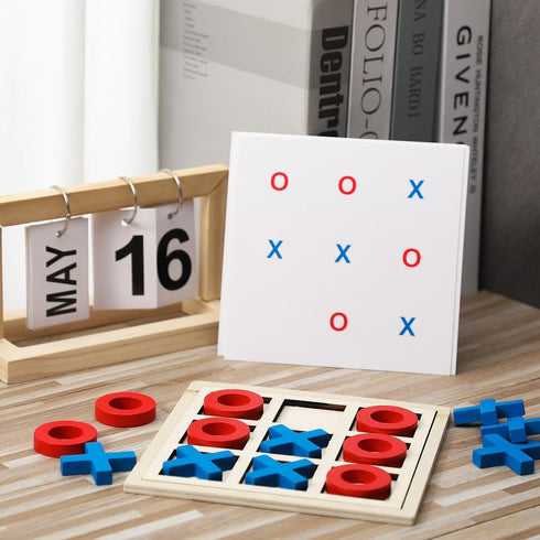 Jumbo Wooden Tic Tac Toe Game - Dementia Activities for Alzheimer's Seniors - Engaging Table Decor for Elderly