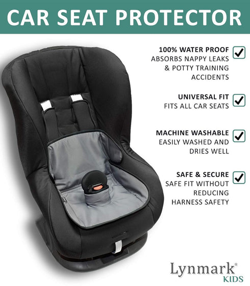 Lynmark Potty Training Car Seat Protector Cover - Waterproof Soft Piddle Pads for Toddlers and Baby Carseat