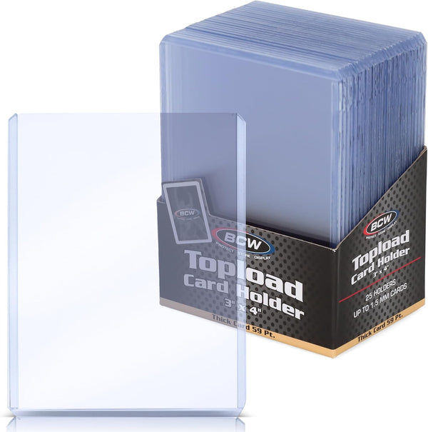 BCW 59 PT Thick Card Top Loaders | Protective Toploaders for Trading Cards Up to 59PT | 1 Pack