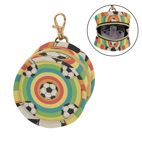 PYBUG Football Round Pacifier Storage Case, Polyester & TPU Lined with Hook Buckle, Pacifier Container Box for Baby