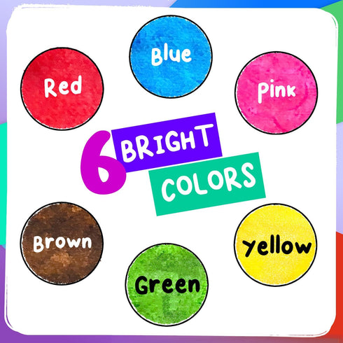 6 1-3 2-4 Set Chalkola Washable Dot Markers for Toddlers | Non Toxic Bingo Daubers for Toddlers | Preschool