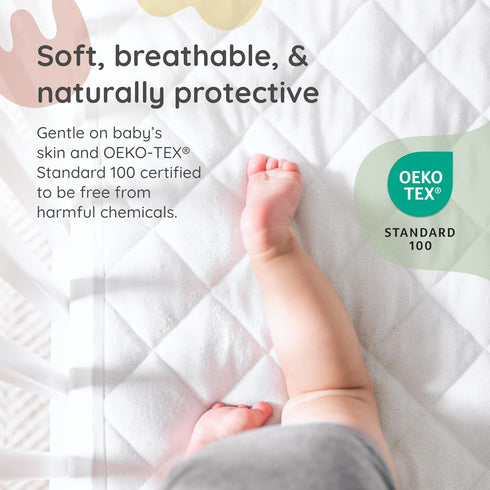 2 Pack 100% 28" 52" Margaux & May Crib Mattress Protector, Waterproof Baby Crib Mattress Protector Pad, Highly