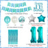 Happy 11th Birthday Decorations for Girls Teal - Teal Fringe Curtain, Turquoise Banner, Number 11 Foil Balloon, Cake